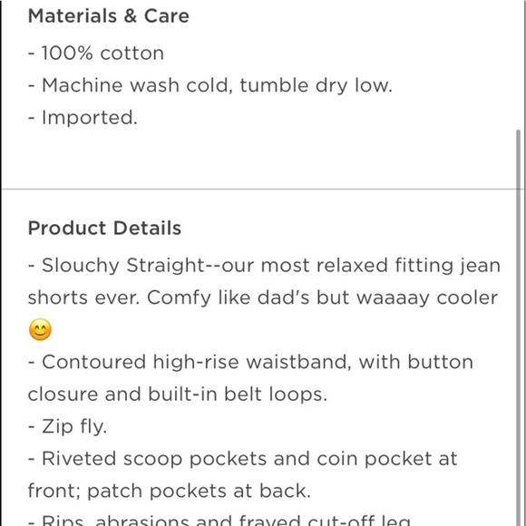 Old Navy med wash High Waisted  Slouchy Straight Cutoff Jean Shorts - Picture 13 of 14